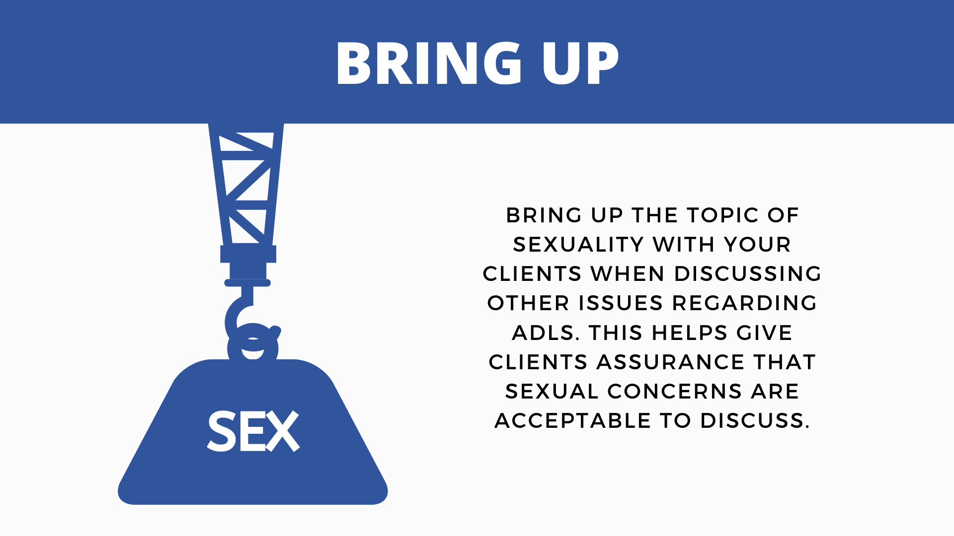 Presentation slide on the BETTER model step "Bring Up"