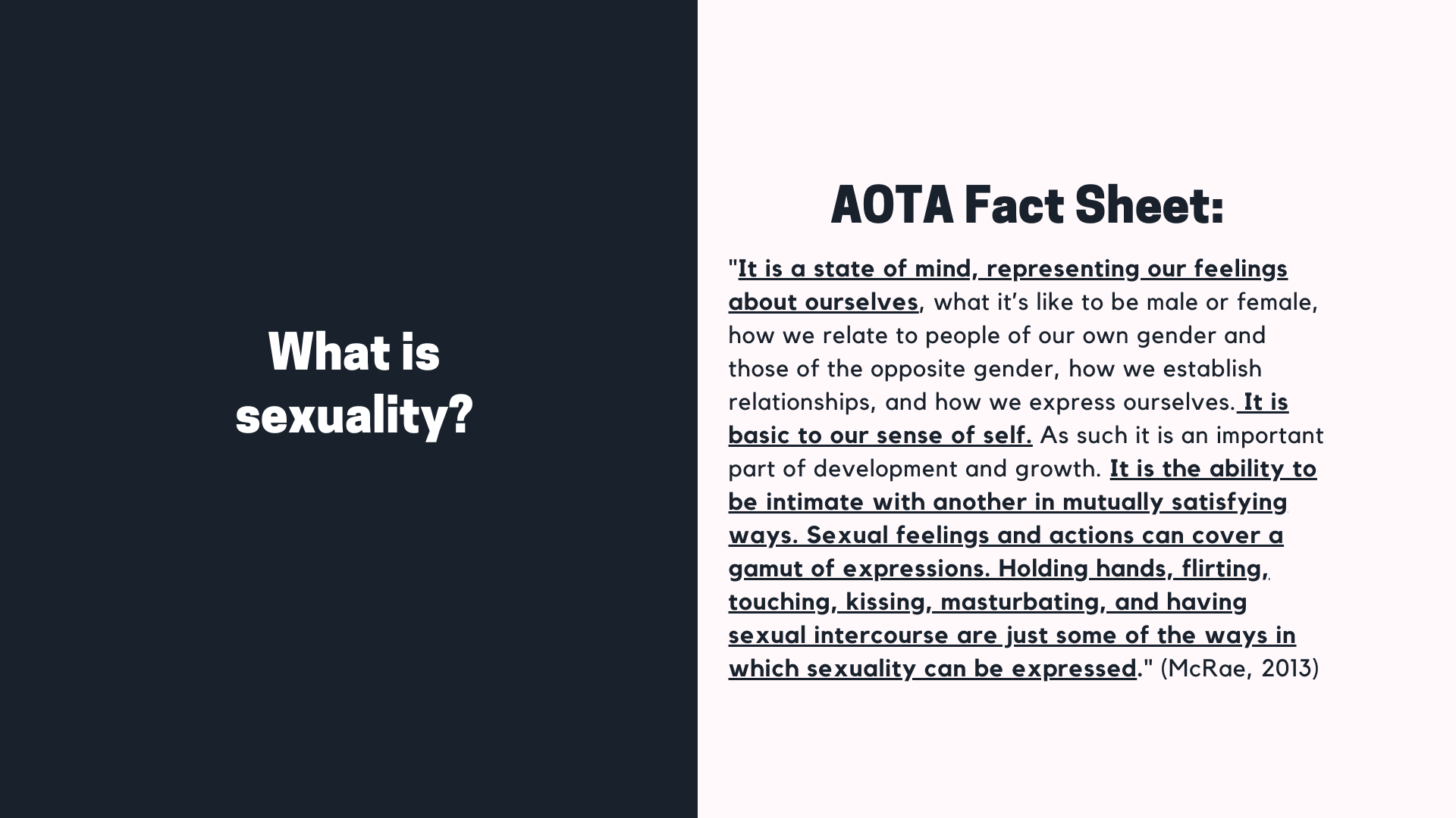 Presentation slide on what is sexuality?