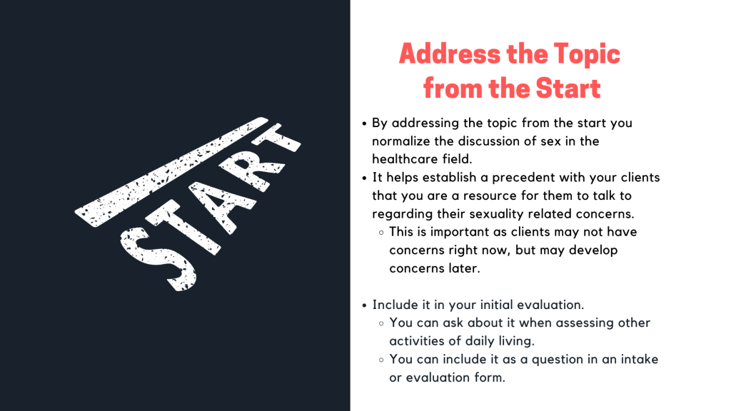 Presentation slide on the tip address the topic from the start