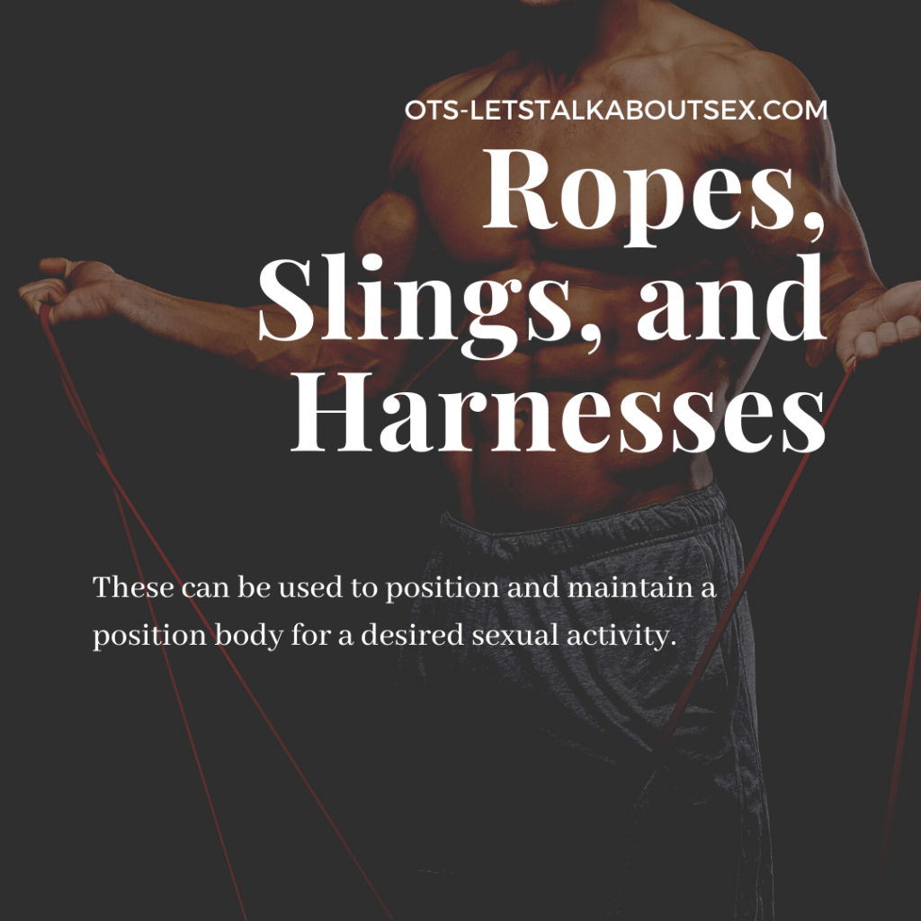 Informative graphic describing what ropes, slings and harnesses are.